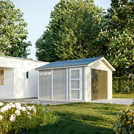 Garage qualité premium 13 m² - l378xl412 cm - beige