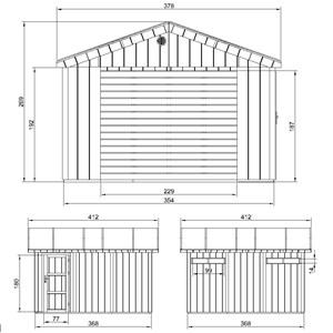 Garage qualité premium 13 m² - l378xl412 cm - jaune