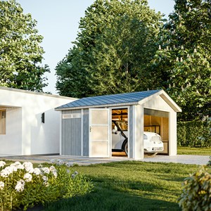 Garage qualité premium 13 m² - l378xl412 cm - rouge