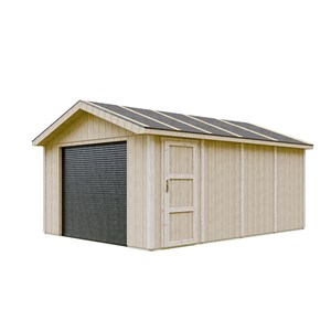 Garage qualité premium 17 m² - l378xl530 cm machines de jardinage - beige