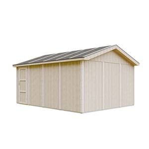 Garage qualité premium 17 m² - l378xl530 cm machines de jardinage - beige