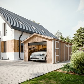 Garage qualité premium 17 m² - l378xl530 cm machines de jardinage - gris