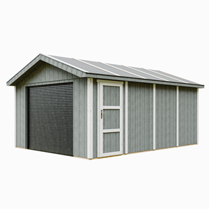 Garage qualité premium 17 m² - l378xl530 cm machines de jardinage - gris