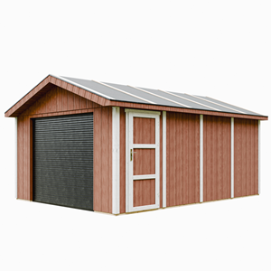 Garage qualité premium 17 m² - l378xl530 cm machines de jardinage - rouge