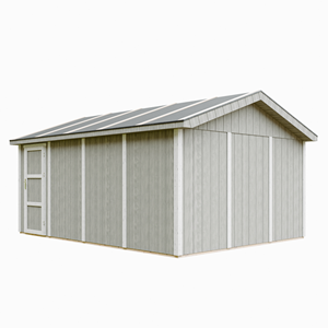 Garage qualité premium 17 m² - l378xl530 cm machines de jardinage - gris