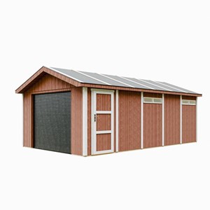 Garage qualité premium 21 m²- l378xl648 cm - rouge