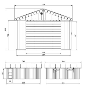 Garage qualité premium 21 m²- l378xl648 cm - rouge