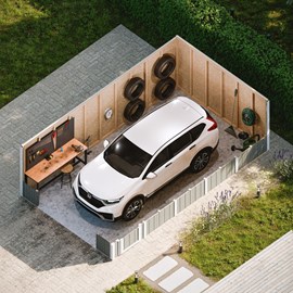 Garage qualité premium 21 m²- l378xl648 cm - gris