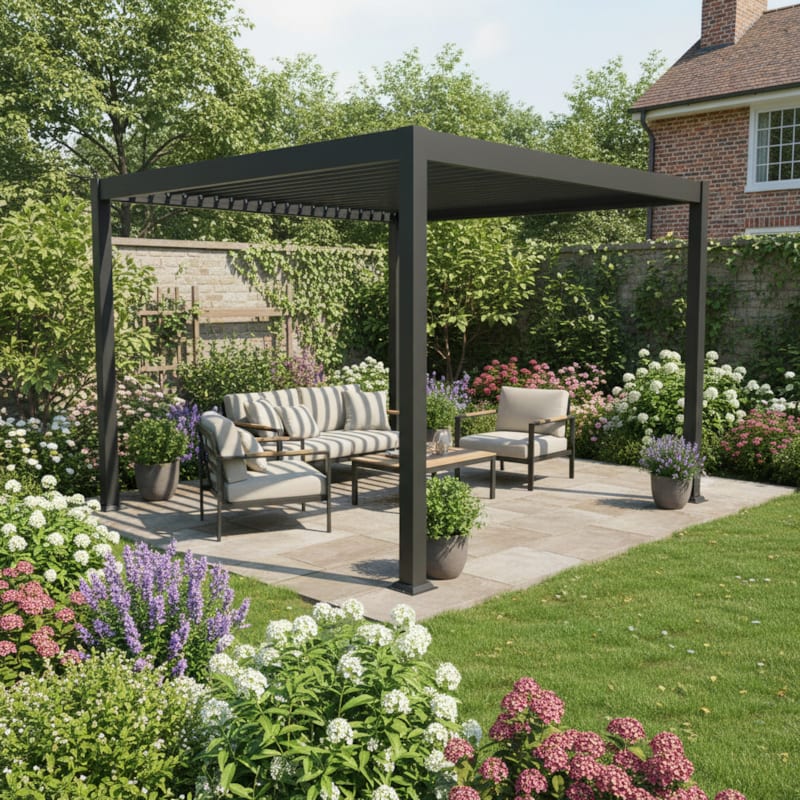 Pergola bioclimatique 3x3m zeus anthracite