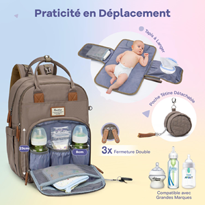 Sac à dos à langer bébé multifonctions
