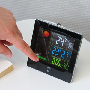 Station météo radio pilotée écran lcd couleur capteur extérieur sans fil