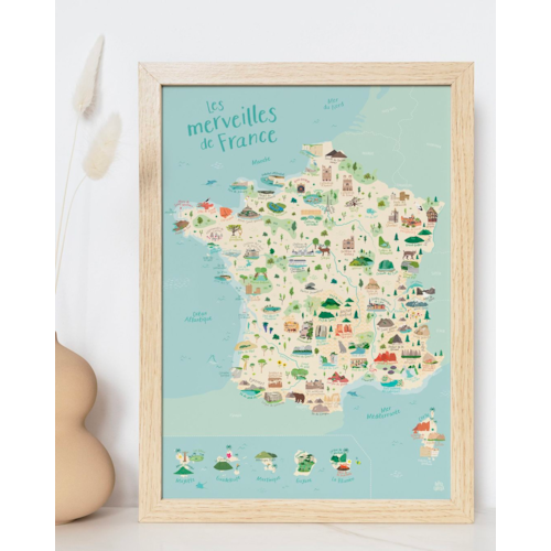 Papier Curieux - Affiche carte de france a3