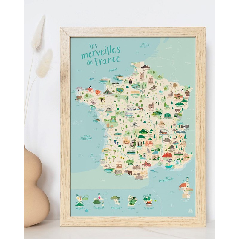 Affiche carte de france a3