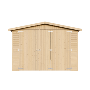 Garage en bois naturel - h222x516x324 cm 15 m² - beige