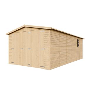 Garage en bois naturel - h222x616x324 cm 18 m²  - beige