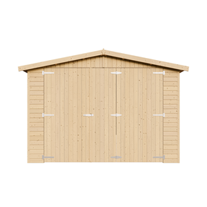 Garage en bois naturel - h222x616x324 cm 18 m²  - beige