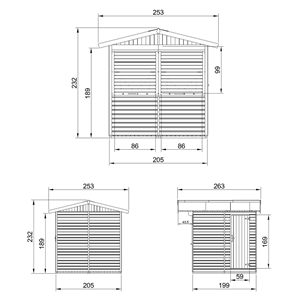 Maison de jardin en bois, étal de marché en bois, bar jardin 232x253x263cm 4m2