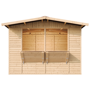 Maison de jardin en bois, étal de marché en bois h232x336x263 cm 6m2 - beige