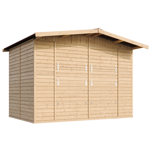Maison de jardin en bois, étal de marché en bois h232x336x263 cm 6m2 - beige