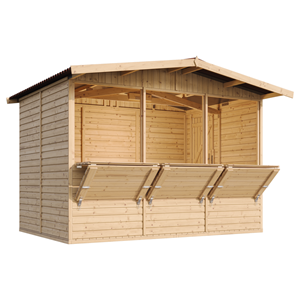Maison de jardin en bois, étal de marché en bois h232x336x263 cm 6m2 - beige