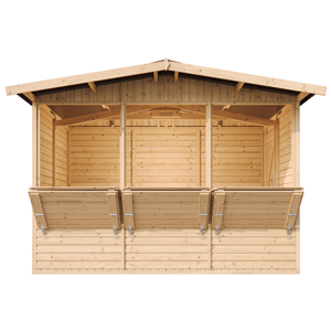 Maison de jardin en bois, étal de marché en bois h232x336x263 cm 6m2 - beige