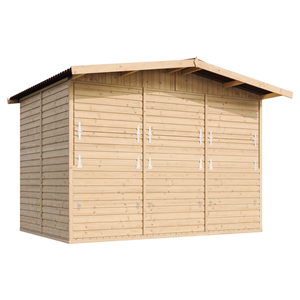 Maison de jardin en bois, étal de marché en bois h232x336x263 cm 6m2 - beige