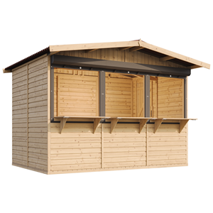 Maison de jardin en bois, étal de marché en bois 263 x 336 cm 6 m² - beige