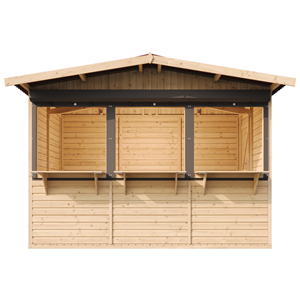 Maison de jardin en bois, étal de marché en bois 263 x 336 cm 6 m² - beige