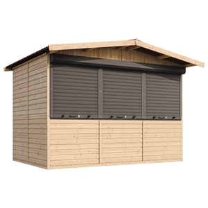 Maison de jardin en bois, étal de marché en bois 263 x 336 cm 6 m² - beige