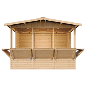 Maison de jardin en bois, étal de marché en bois h232x336x263 cm 6m2 - beige