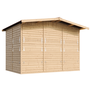 Maison de jardin en bois, étal de marché en bois h232x336x263 cm 6m2 - beige