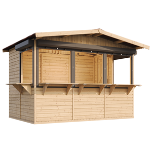 Maison de jardin en bois, étal de marché en bois 263 x 336 cm 6 m² - beige