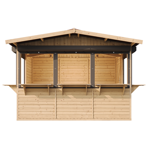 Maison de jardin en bois, étal de marché en bois 263 x 336 cm 6 m² - beige
