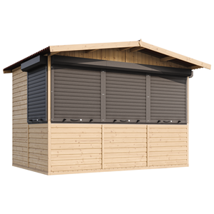 Maison de jardin en bois, étal de marché en bois 263 x 336 cm 6 m² - beige