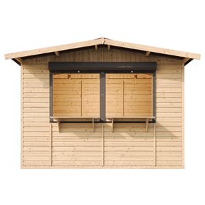 Maison de jardin en bois, étal de marché en bois 263 x 336 cm 6 m2 - beige