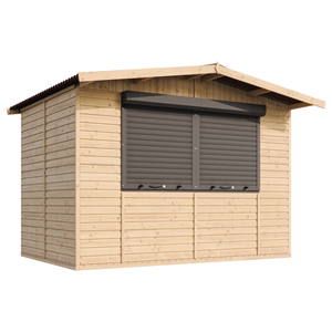 Maison de jardin en bois, étal de marché en bois 263 x 336 cm 6 m2 - beige