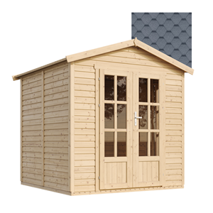 Cabane en bois avec plancher, avec bardeaux bitumineux couleur 233x222x233cm