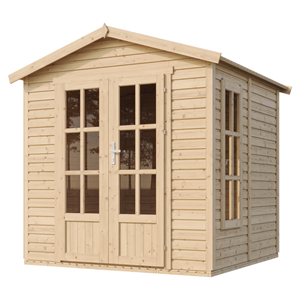 Cabane en bois avec plancher, avec bardeaux bitumineux couleur 233x222x233cm