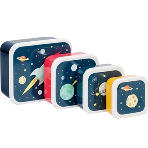 Lot de 4 boîtes à goûter espace