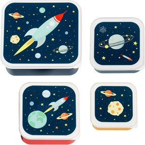 Lot de 4 boîtes à goûter espace