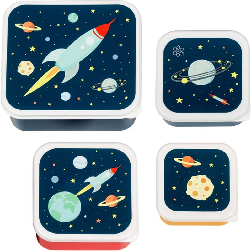 Lot de 4 boîtes à goûter espace (A Little Lovely Company) - Image 2