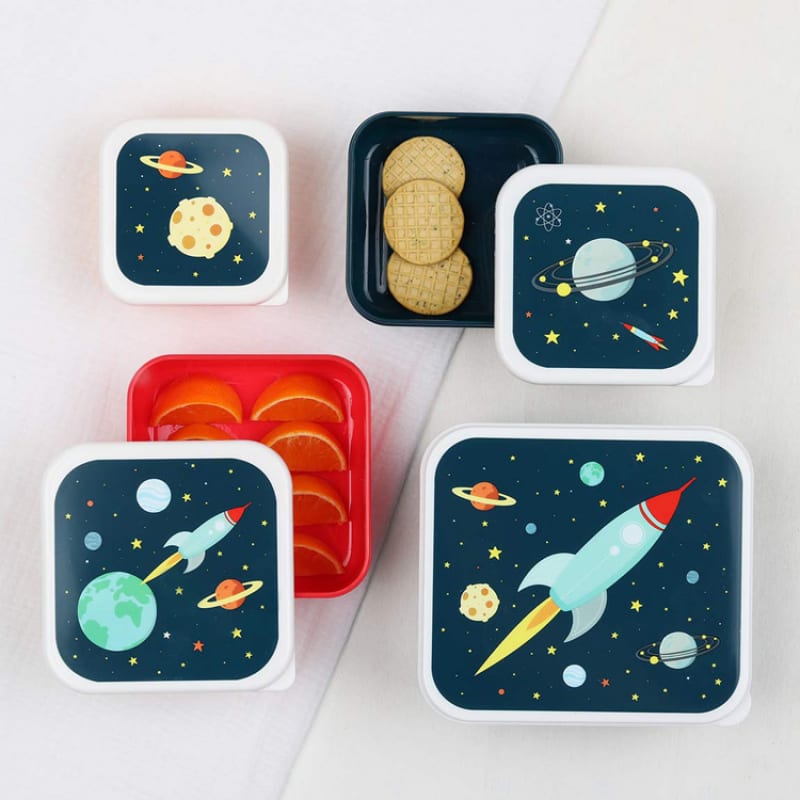 Lot de 4 boîtes à goûter espace (A Little Lovely Company) - Image 4