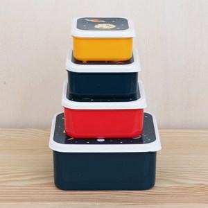 Lot de 4 boîtes à goûter espace