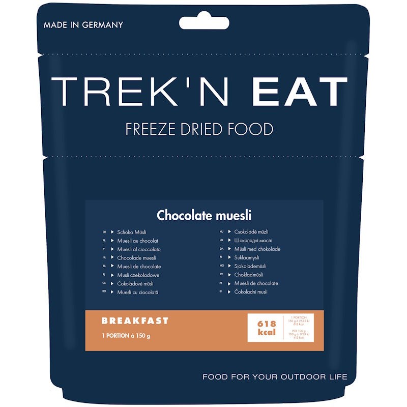 Petit déjeuner lyophilisé trek'n eat muesli au chocolat