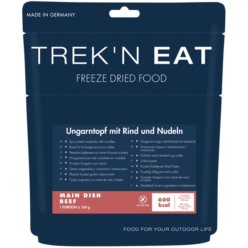 Repas lyophilisé trek'n eat bœuf à la hongroise et aux pâtes