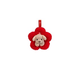 Trudi peluche fleur chien avec ruban