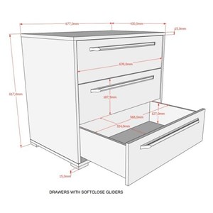 Meuble 3 tiroirs 2 portes bois naturel