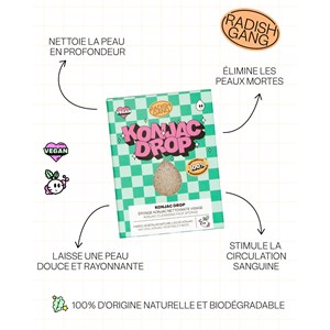 Eponge konjac nettoyante visage - konjac drop pure