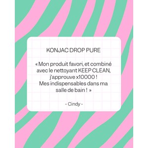 Eponge konjac nettoyante visage - konjac drop pure