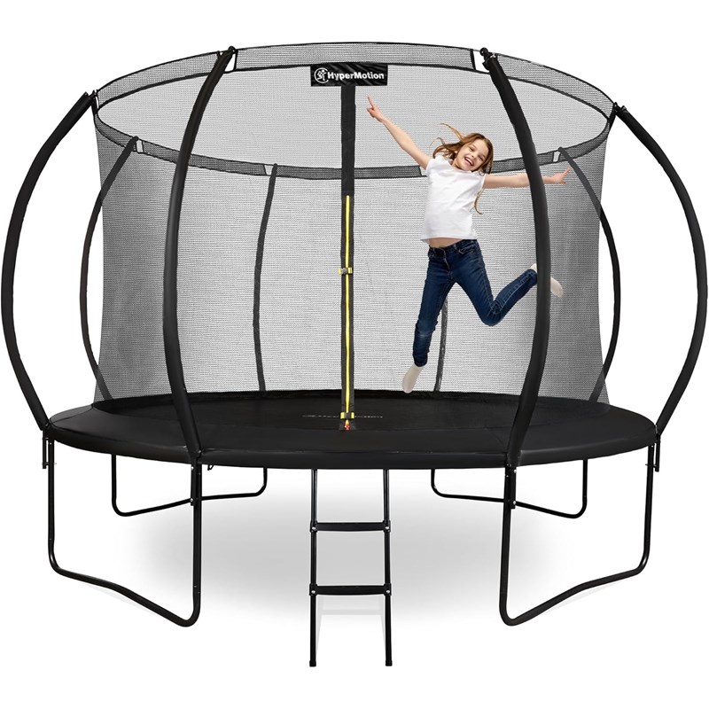 Hypermotion - Grand trampoline de jardin 366cm (12ft) avec filet de protection et échelle